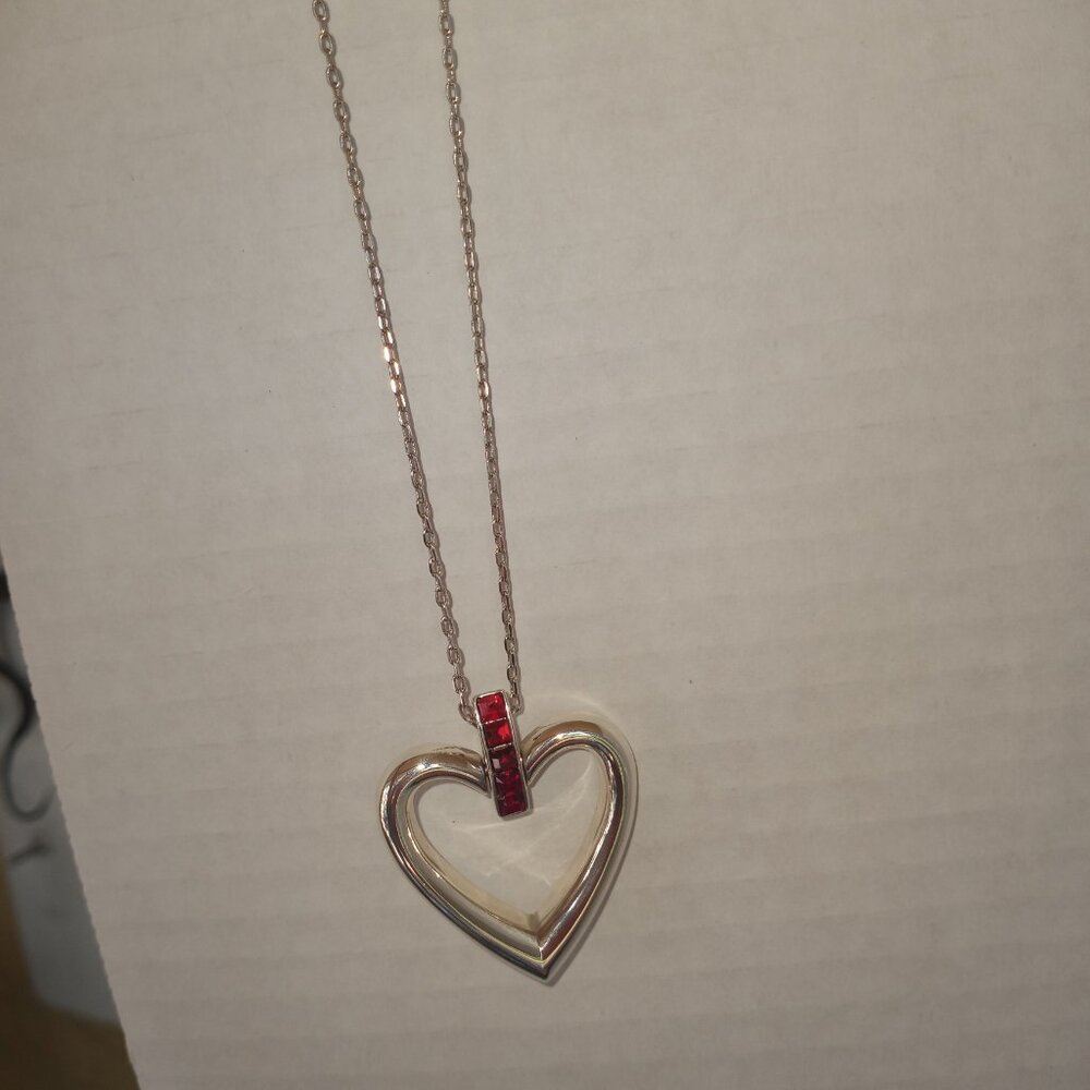 Brighton Spectrum heart necklace with ruby red bar - Picture 8 of 12